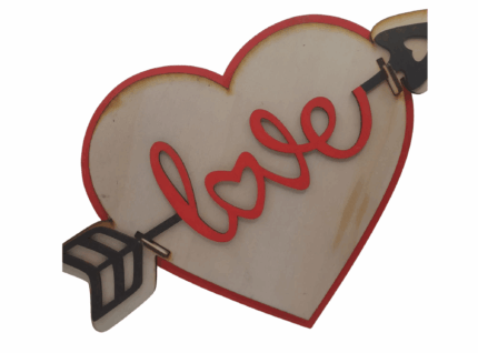 Caja romántica de madera en forma de corazón para regalos