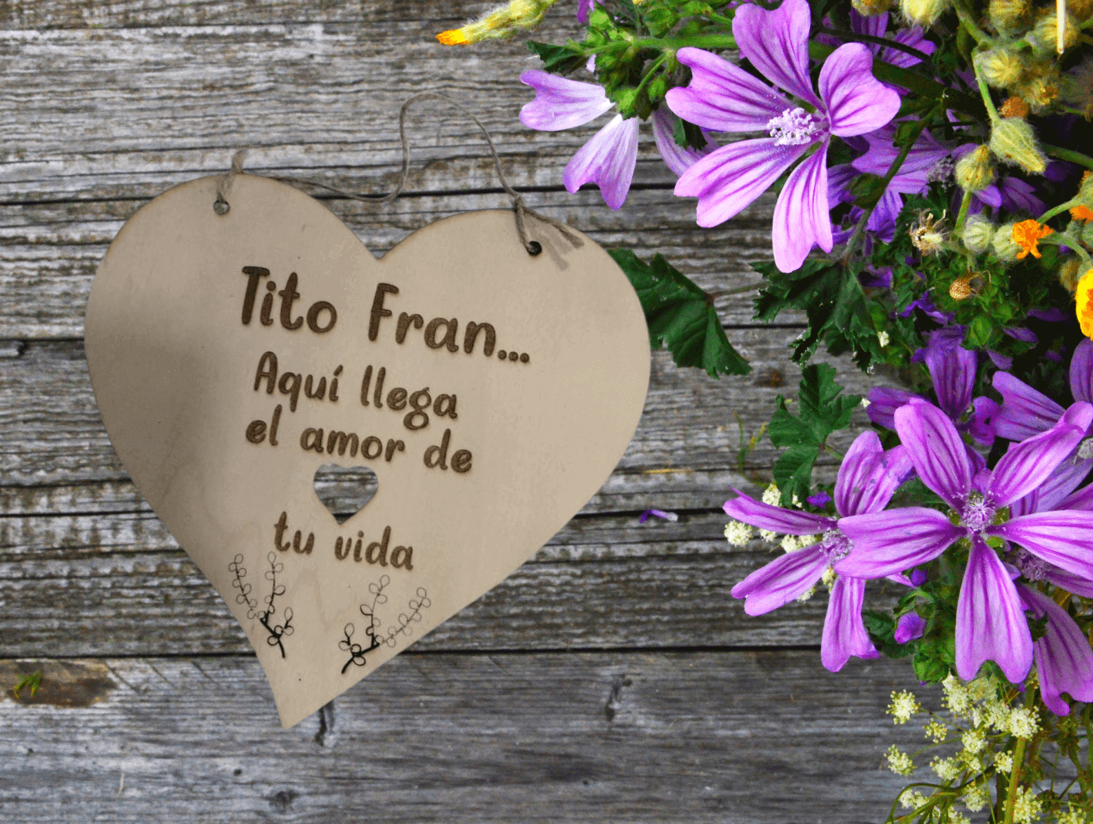 arre Placa de madera en forma de corazón aquí llega la novia personalizada para boda