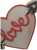 Caja romántica de madera en forma de corazón para regalos