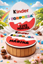 caja huevo kinder personalizada en madera con nombre para regalo infantil