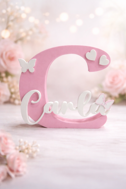 letra personalizada 3D comunion con nombre decoracion infantil 3d