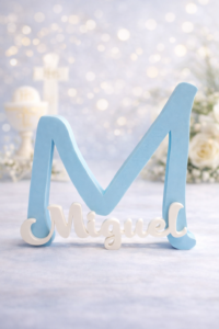 letra personalizada madera comunion con nombre decoracion infantil 3d