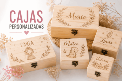 cajas de madera personalizadas con nombre grabado para regalos originales